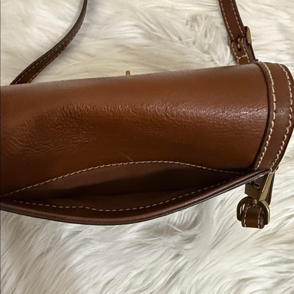 FOSSIL Brown Leather Crossbody Bag Ainsley Flap - Picture 12 of 15